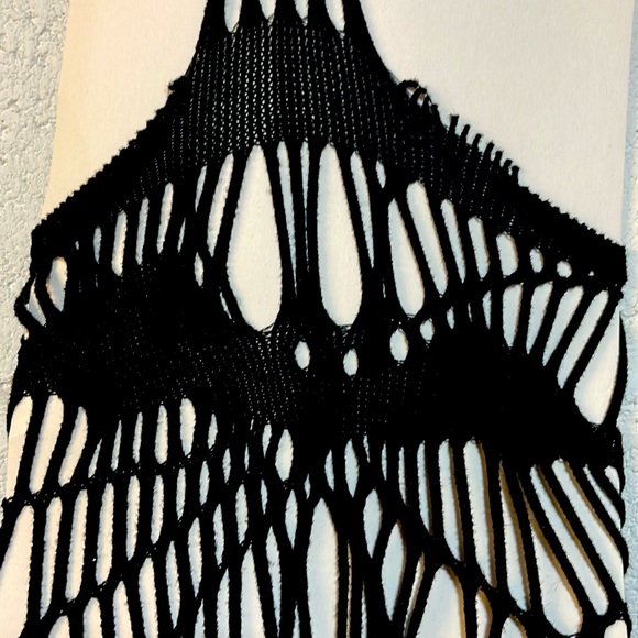 NWT spider web fishnet tights open crotch bat gothic punk edgy black stockings - Picture 12 of 12